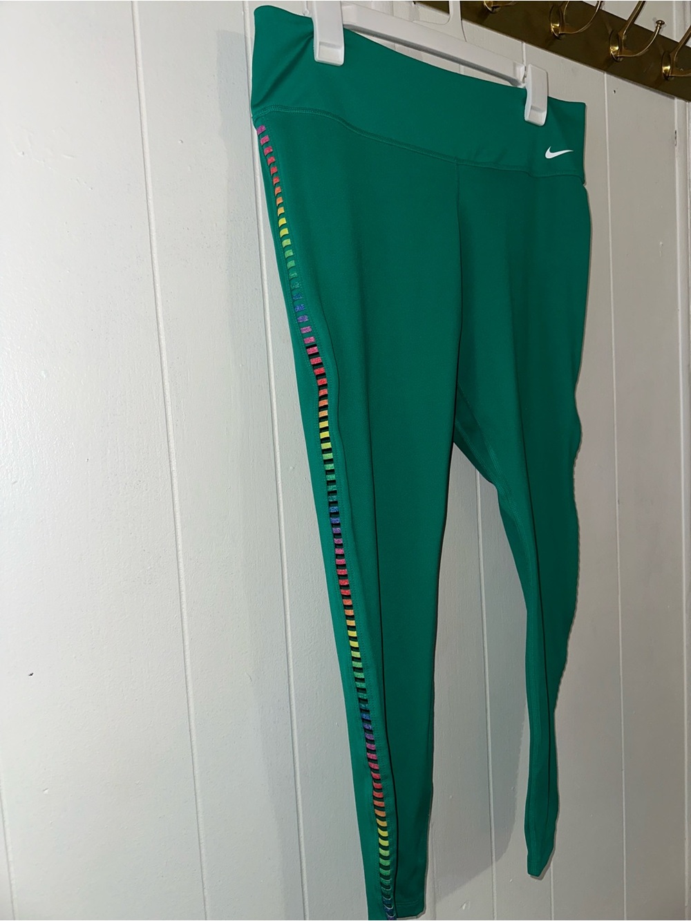 Nike Emerald Green with Rainbow Ladder Performance Leggings